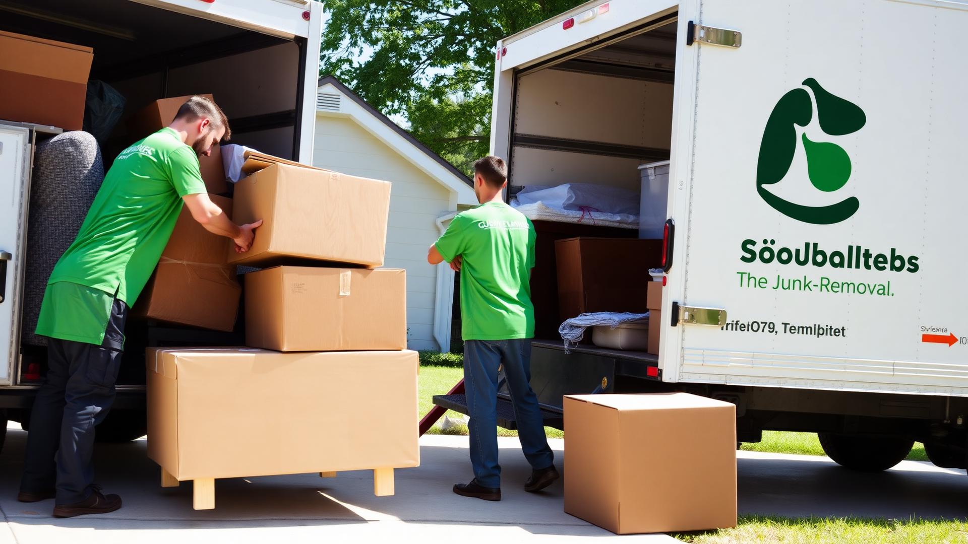 Jacob's Junk Removal crew loading items into truck
